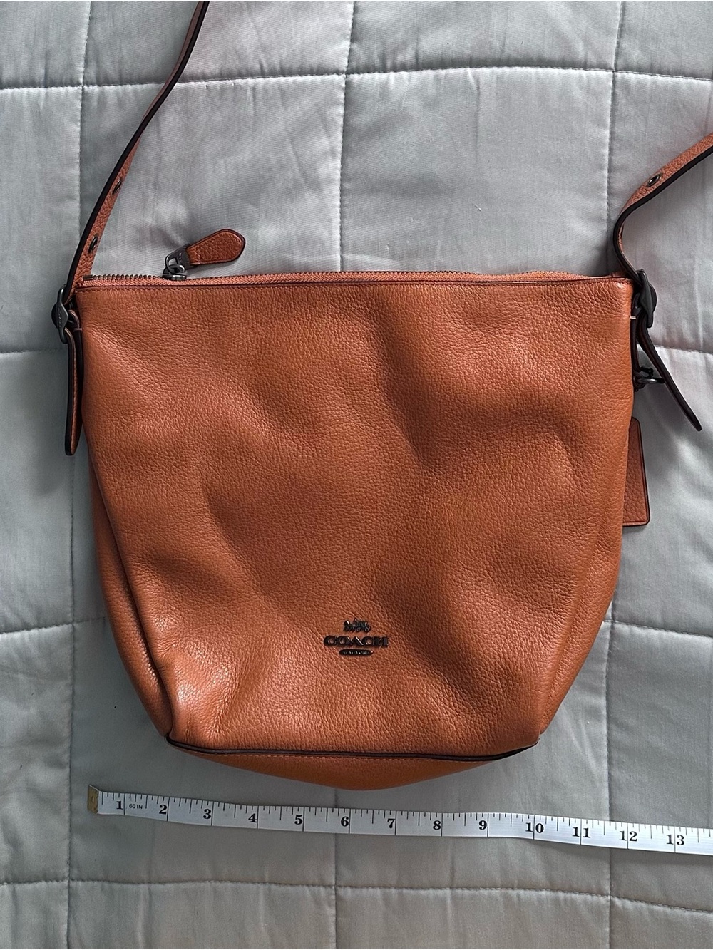Coach Orange Leather Crossbody Shoulder Bag